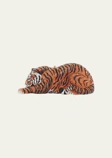 Judith Leiber Couture Tiger Crystal Minaudiere  Copper