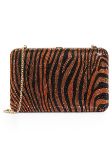 JUDITH LEIBER COUTURE Tiger Stripe Crystal Clutch in Champagne Copper Multi at Nordstrom