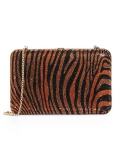 JUDITH LEIBER COUTURE Tiger Stripe Crystal Clutch in Champagne Copper Multi at Nordstrom