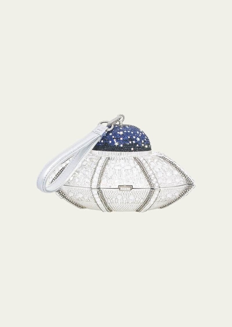 Judith Leiber Couture UFO Orbiter Clutch Bag With Removable Wristlet Strap