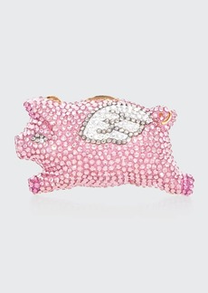 Judith Leiber Couture When Pigs Fly Crystal Pillbox