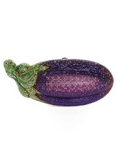 Judith Leiber Crystal Embellished Eggplant Clutch