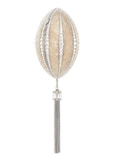 JUDITH LEIBER COUTURE Crystal Embellished Oval Minaudiére in Silver Prosecco Multi at Nordstrom