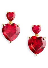 Judith Leiber Crystal Heart Drop Earrings