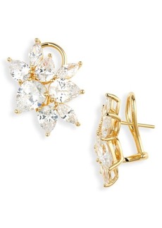Judith Leiber Large Cubic Zirconia Cluster Earrings