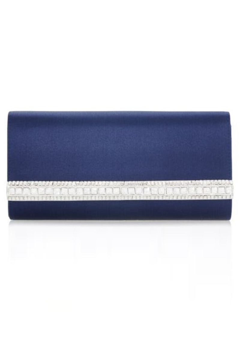 JUDITH LEIBER COUTURE Perry Crystal Bar Satin Clutch