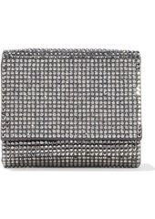 Judith Leiber Woman Micro Fizzy Crystal-embellished Satin Clutch Charcoal