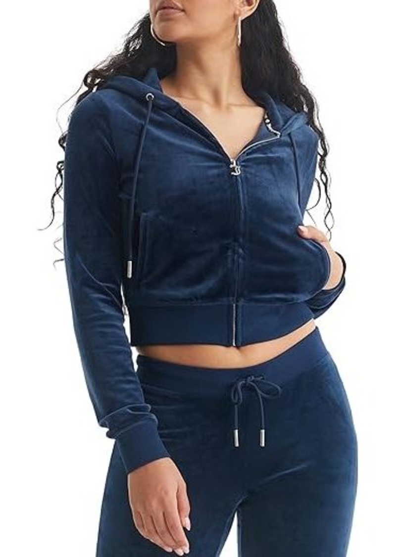 Juicy Couture C Solid Classic Juicy Hoodie with Back Bling