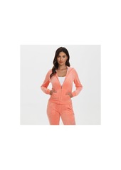 Juicy Couture Classic Cotton Velour Hoodie - Bermuda sky