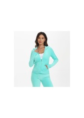 Juicy Couture Classic Cotton Velour Hoodie - Bermuda sky