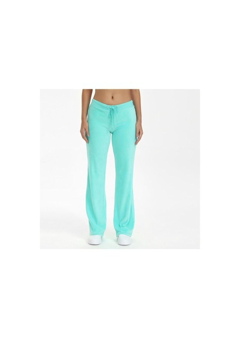 Juicy Couture Classic Cotton Velour Track Pants - Bermuda sky