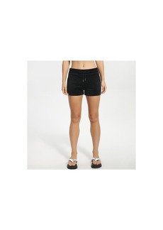 Juicy Couture Women's Classic Velour Juicy Short With Back Bling - Liquorice