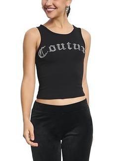 Juicy Couture Couture Fitted Tank With Curved Hotfix