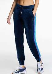 Juicy Couture Double Stripe Velour Jogger In Regal Blue