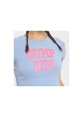 Juicy Couture Dump Him Graphic Baby Tee - Sterling Blue