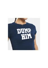 Juicy Couture Dump Him Graphic Baby Tee - Sterling Blue