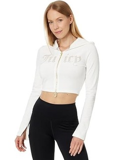 Juicy Couture Fitted Cropped Two Way Zip Hooded