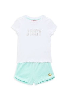 Juicy Couture Girl's 2-Piece Logo Tee & Shorts Set