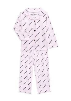 Juicy Couture Girl's 2-Piece Striped Logo Pajama Set