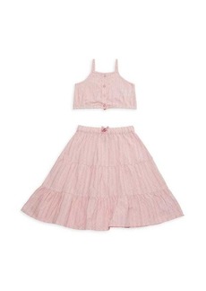 Juicy Couture Girl's 2-Piece Striped Top & Skirt Set