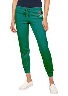 Juicy Couture Hatbox Laurex Crest Velour Zuma Pants In Green