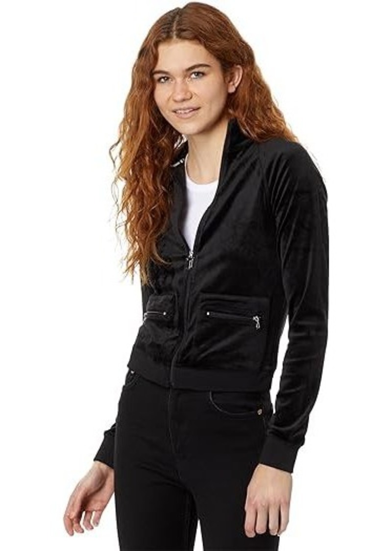 Juicy Couture Heritage Mock Neck Track Jacket with Back Graphic