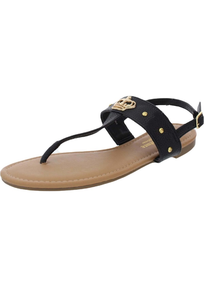 Juicy Couture JC Zing Womens Faux Leather Logo Thong Sandals