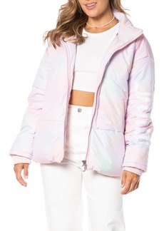 Juicy Couture Avalon Logo Sleeve Puffer Jacket in Cotton Candy at Nordstrom Rack