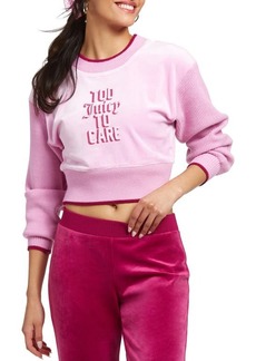 Juicy Couture Crop Stretch Recycled Polyester Velour Sweatshirt