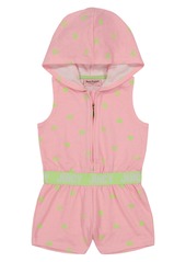 Juicy Couture Kids' Loop Terry Hooded Romper in Pink Multi at Nordstrom Rack