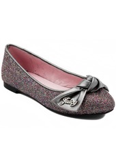 Juicy Couture Little & Big Girls Ballet Flat Dress Shoe - Pewter/Black