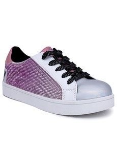 Juicy Couture Big Girls Finn Casual Lace Up Sneakers - Black, Pink