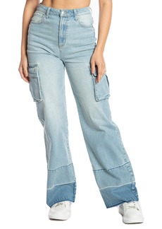 Juicy Couture Loose '90s Wide Leg Cargo Jeans in Light Wash at Nordstrom Rack