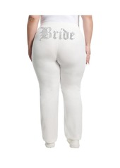 Juicy Couture Plus Size Bride Big Bling Velour Track Pants - Angel bride silver