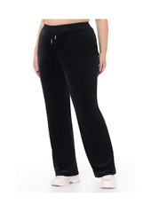 Juicy Couture Plus Size Og Big Bling Velour Track Pants - Black cherry