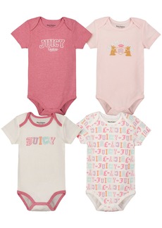 Juicy Couture womens 4 Pieces Pack Bodysuits Baby and Toddler Layette Set   US