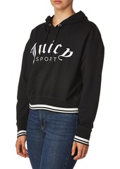 Juicy Couture Womens Cropped Logo Pullover Hoodie