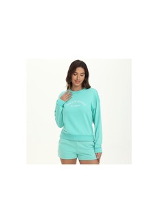 Juicy Couture Women's Embroidered Pullover Sweatshirt - Bermuda sky