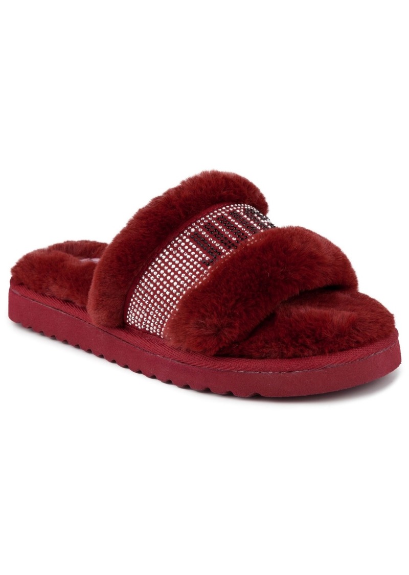 Juicy Couture Women's Halo Faux Fur Slip-On Slippers - Dark Red