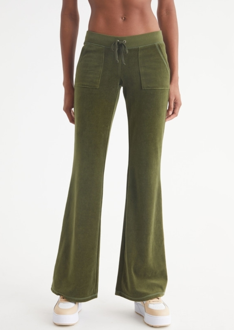 Juicy Couture Women's Heritage Low Rise Snap Pocket Track Pant - Super greens
