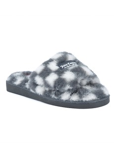Juicy Couture Women's Hiero Slip-On Checkered Slippers - Gray