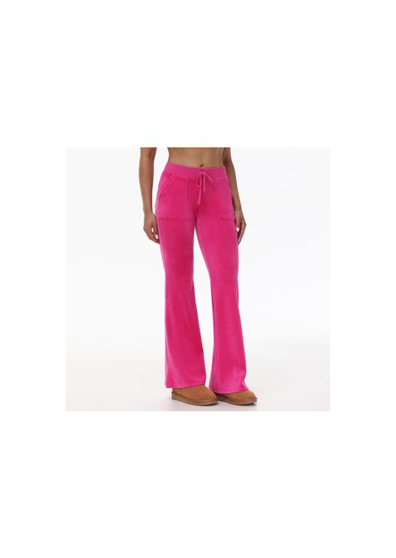 Juicy Couture Women's Hollywood Scottie Snap Pocket Cotton Velour Track Pants - Free love