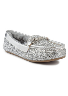 Juicy Couture Women's Intoit Moccasin Slippers - Silver Glitter Wide
