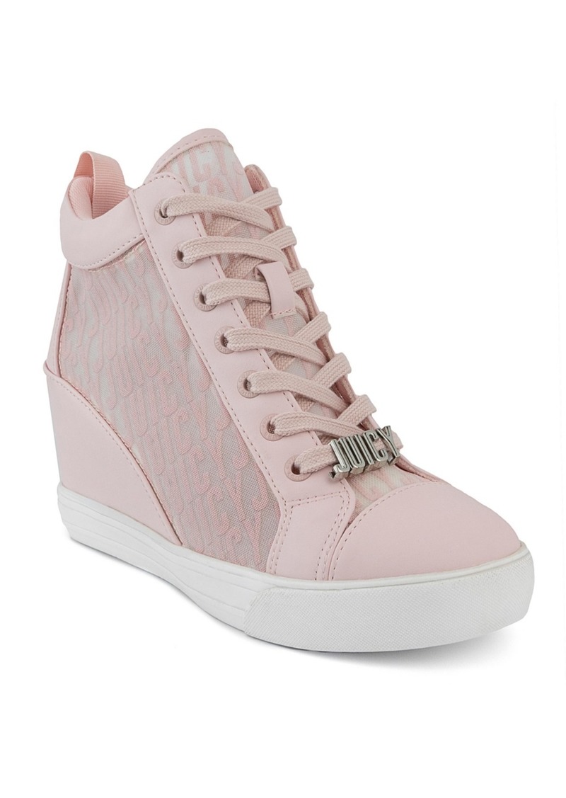 Juicy Couture Women's Jorgia Wedge Lace-Up Sneakers - Blush Smooth, Mesh