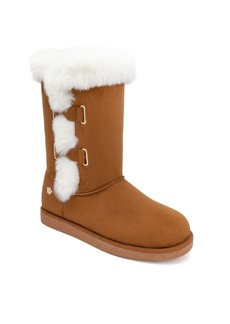 Juicy Couture Women's Koded Faux Fur Winter Boots - Cognac Micro