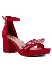 Juicy Couture Women's Nelly Two-Piece Dress Sandals - Red Satin