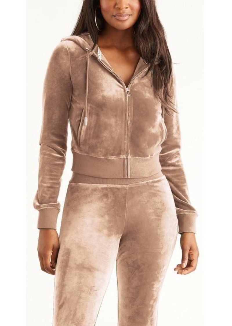 Juicy Couture Women's Og Big Bling Velour Hoodie - Pewter