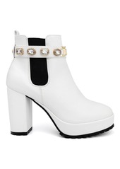 Juicy Couture Women's Python Ankle Booties - White- W