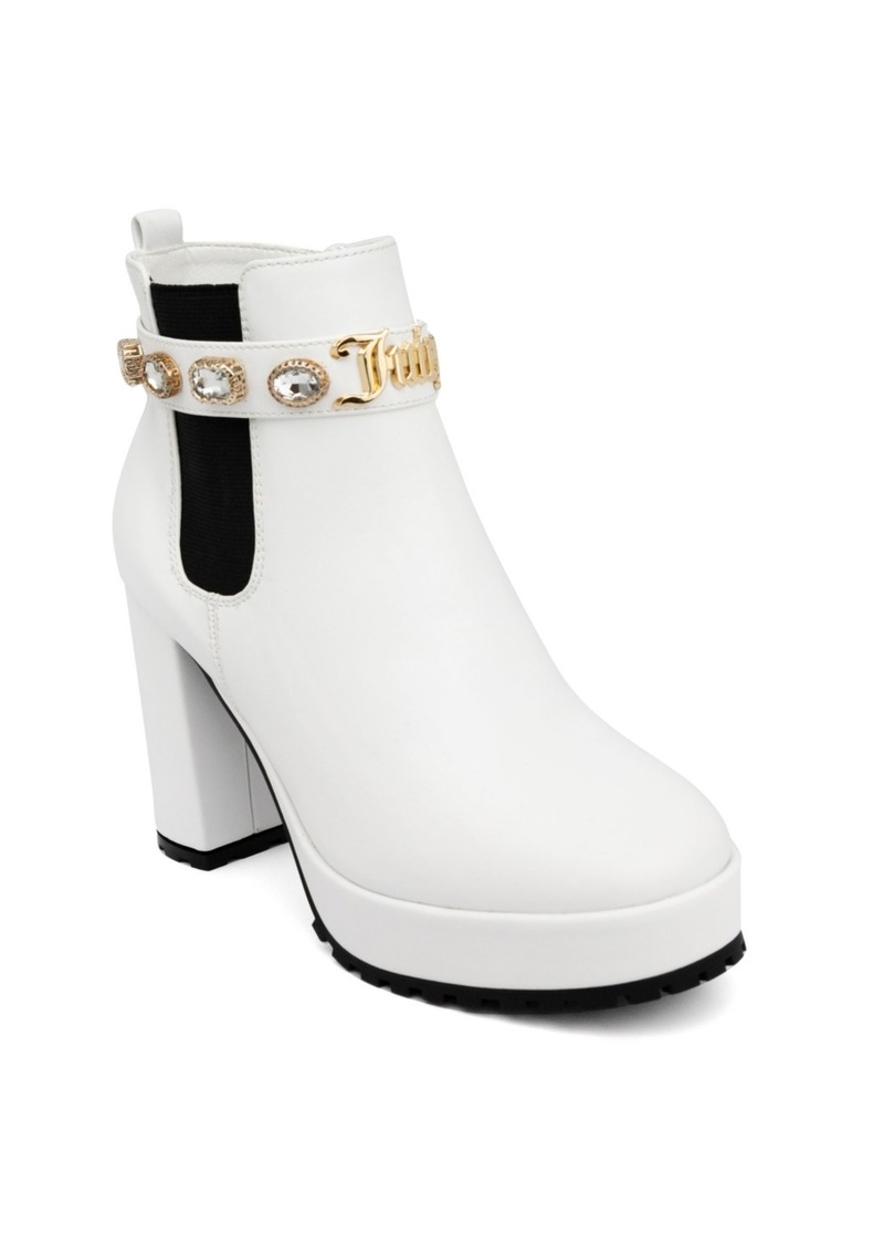 Juicy Couture Women's Python Ankle Booties - White- W