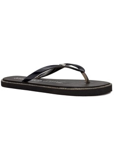 Juicy Couture Women's Sparks Flat Thong Sandals - Black Iridescent